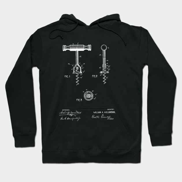 Corkscrew Vintage Patent Drawing Hoodie by TheYoungDesigns